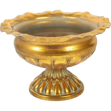 Metallpflanzgefäß aus Eisen in Gold Europäischer Blumentopf