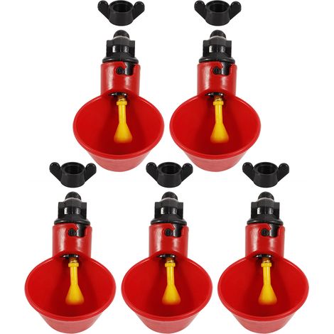 5 Gobelets Abreuvoir Automatique pour Poulets Oiseaux Écrous Fixation Bols à Eau (1/5)