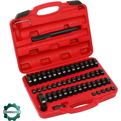 Manuzen - Kit presse roulement de roue 51 pièces – 18 à 65 mm — Rouge (1/5)