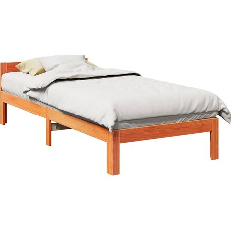 Cama sin colchón madera maciza pino marrón cera 80x200 cm vidaXL (1/5)