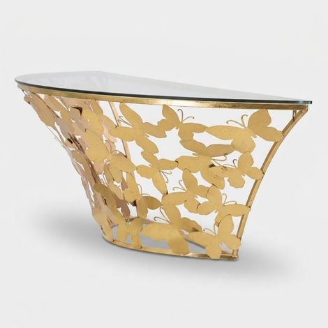 Consola de pared de metal y cristal 120 cm Butterflies (1/5)