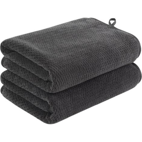 Handtuch Haare Mikrofaser 2er Pack (Blgshr) Grau 2 50x100 cm (1/5)