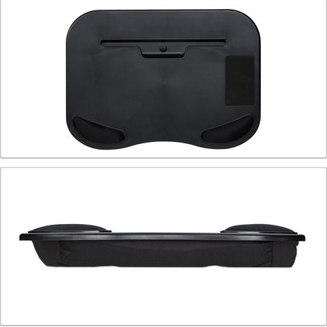 Vassoio per laptop multiuso comfort per le ginocchia 40 x 30 x 5 cm in poliestere nero 130005436