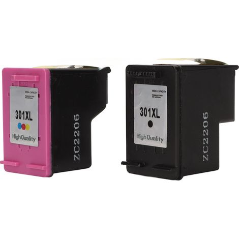 Cartouche d'encre 301XL couleur noire pour imprimante HP Envy 4500, Deskjet 1000/1512 et OfficeJet 4630 (1/5)