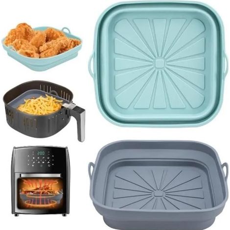 Accessoire - Moule Silicone Air Fryer - 2 Pcs Panier pour Friteuse à Air Chaud - Pliable (1/4)