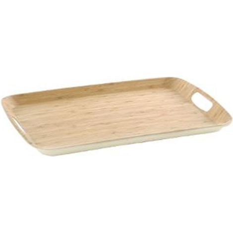 Five Simply Smart – Plateau de service mélaminé bambou 38 x 26 cm – Poignées intégrées – Lavage à la main – Design naturel élégant (1/2)