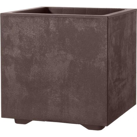 DEROMA VASO CUBO MILLENNIUM 49 CM BROWNST PLASTICA RICICLATA (1/3)