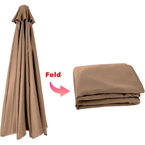 royaluxe -Auvent de remplacement pour parasol de table, patio, marché extéri, 3 m, 6 nervures, solide et épais, couverture pour jardin, cour, piscine, pelouse (auvent uniquement) (1/5)