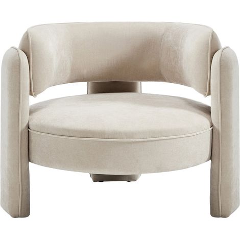 Poltrona in tessuto beige ZORIMO (1/4)