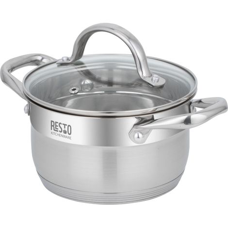 Resto Kasserolle 1,9 l (silber, Edelstahl, Induktionsherd, spülmaschinenfest) (1/5)