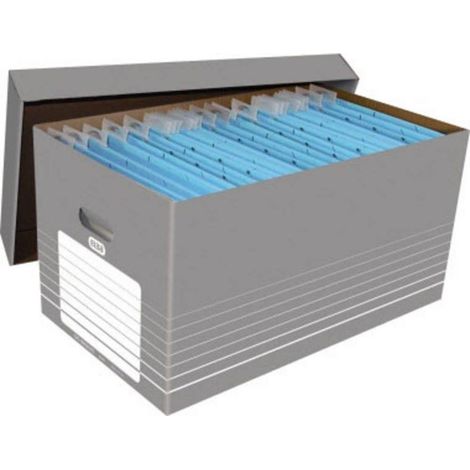 Elba Caja de archivo gris capacidad 25 carpetas 37 cm