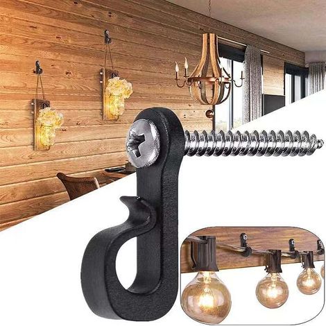 crochets Q robustes pour guirlandes lumineuses vis incluses accroche LED Noël extérieur et intérieur garage charge facile à fixer 20 2 kg (1/5)