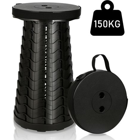 SWANEW Sgabello portatile pieghevole Seduta telescopica Sedia da campeggio regolabile in altezza Carico massimo 150 kg rosso (1/5)