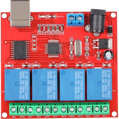 Contrôleur Commutateur USB Intelligent 4 Canaux 12V pour PC avec Module Relais et Carte d'Extension (1/5)