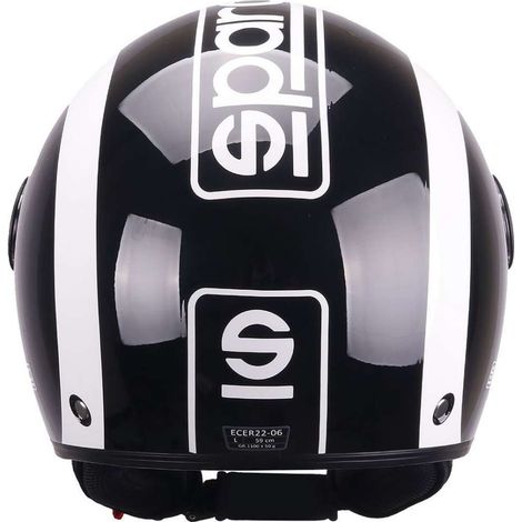 SPARCO Casco Demi-Jet per moto nero e bianco con calotta in ABS Taglia L (1/3)