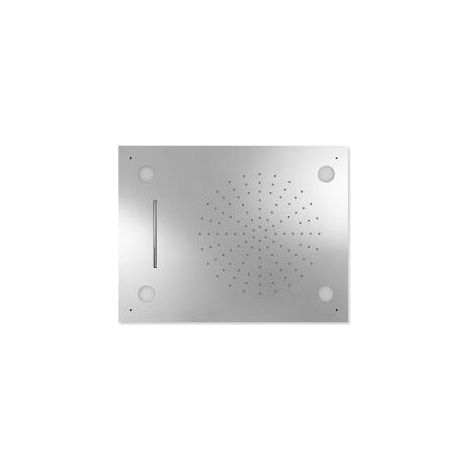 Douche acier inoxydable de tête anticalcaire CHROMOTHERAPY 2 types de jet (Pluie/Cascade) 500x650 mm - TRES 29997201 (1/4)