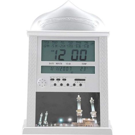Horloge Murale Islamique avec Adhan Automatique, Réveil Numérique LCD pour Prière Musulmane, Horloge de Table ou Murale pour la Maison (1/5)