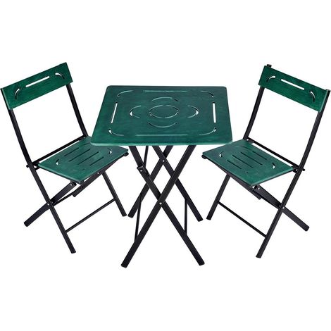 Ensemble de table et chaises de jardin vert (1/5)