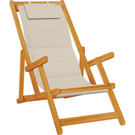 Maison Exclusive - Sedia pieghevole con braccioli in legno di acacia color tortora e Textilene