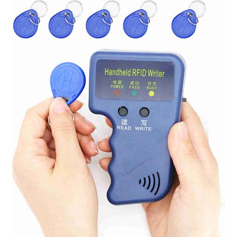 Copieur de cartes RFID portable 125 kHz, lecteur/graveur RFID à faible consommation, avec 6 porte-clés RFID pour la maison (1/5)