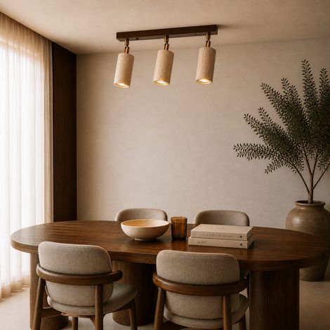 Deckenlampe spot – Walnuss & Travertin – 3er-Set online – Akari
