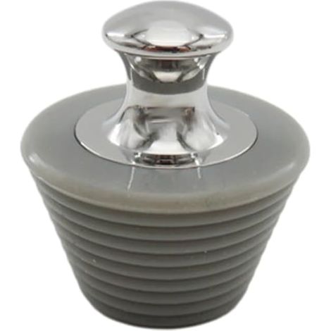 Bouchon de baignoire inox/silicone gris pour remplacement (1/5)