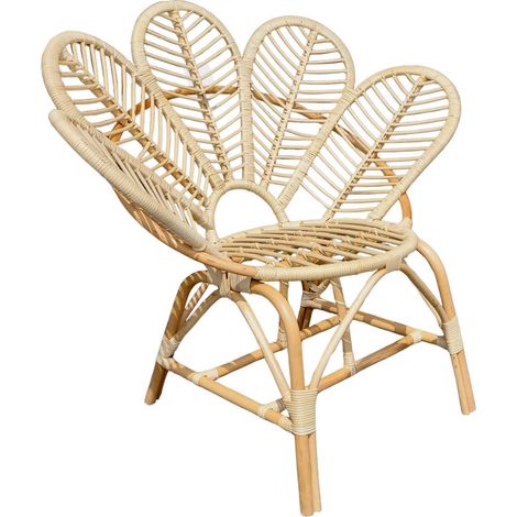 Made In Meubles – Fauteuil en rotin fleur – Design floral bohème – Dimensions 98x110x81 cm – Confort optimal avec coussin – Entretien facile chiffon doux (1/5)