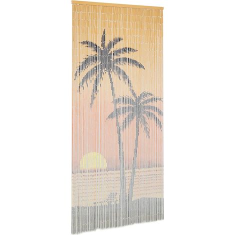 vidaXL Cortina de bambú para puerta contra insectos 90x200 cm (1/2)