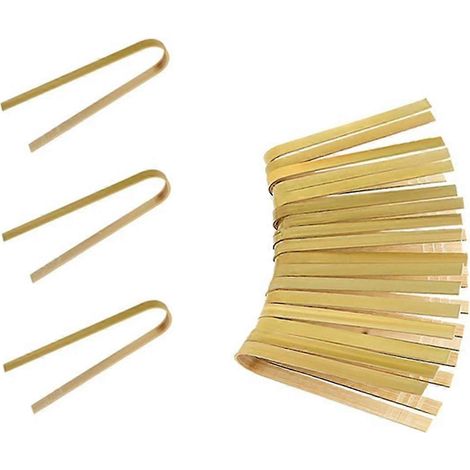 Lot de 20 pinces de cuisine en bambou, mini pinces à toast naturelles pour la cuisson (1/4)