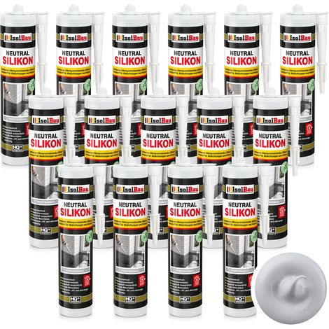 IsolBau Neutral Silicone Light Gray Neutralsilikon 15 x 300ml (1/5)