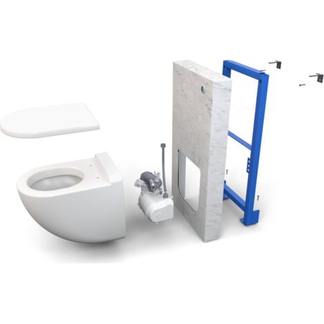 Pack inodoro suspendido WATERMATIC W40SP Silence Box con triturador, revestimiento blanco, asiento amortiguado (1/4)