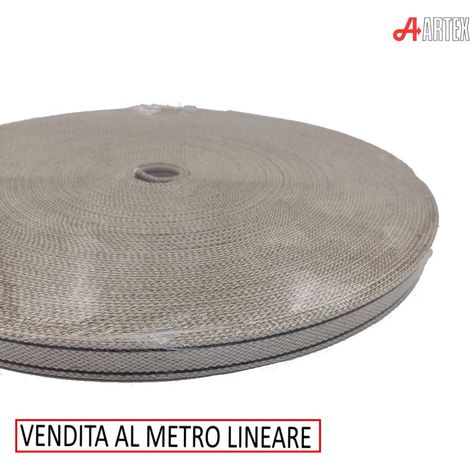 CINTINO IN CANAPA BEIGE RIGATO NERO LARGHEZZA 22 MM - SPESSORE 2.2 MM (1/2)