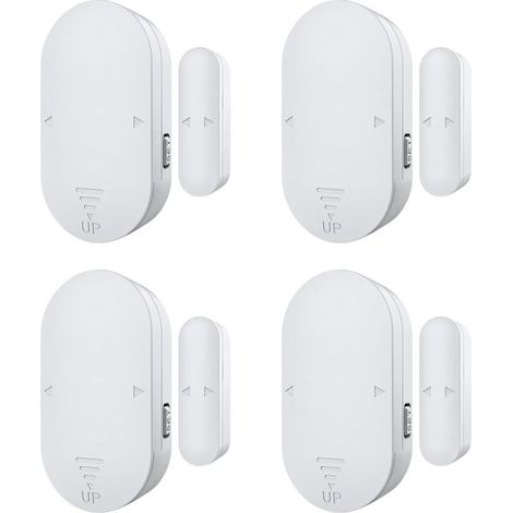 Alarme Porte et Fenêtre, Magnetic Window Door Burglar Alarm 130dB Pour Sécurité Maison, Magasin - Facile à Installer (4 Unités)