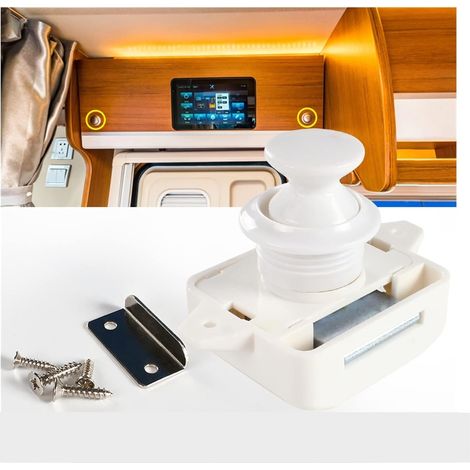 10 pièces/boîte, diamètre 26 mm, verrou de porte de camping-car, d'armoire, de tiroir, de caravane, de bateau, boucle de verrouillage, quincaillerie pour meubles - Longue durée (entièrement blanc) (1/5)