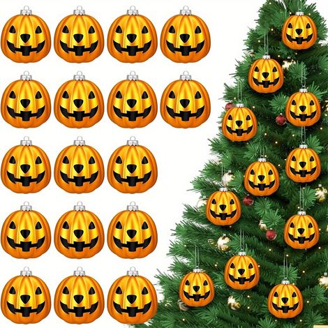 Boule Décorative - Boule Citrouille Électroplaquée 6 cm - Décoration Arbre de Noël et Halloween - Finition Mate - Lot de 12 (1/5)