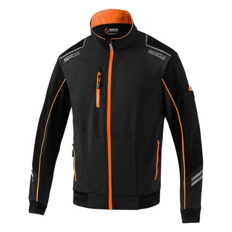 Sparco veste de travail Light Shell Tech Austin le'ge're taille XXXL en tissu technique de'perlant coupe vent multipoches respirante et de'tails re'fle'chissants noir/orange fluorescent Nero/Arancione