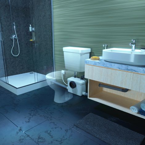 Aquassistances – Broyeur sanitaire pour WC, douche et lavabo – Relevage jusqu'à 3m vertical – Fabrication française – Installation facile