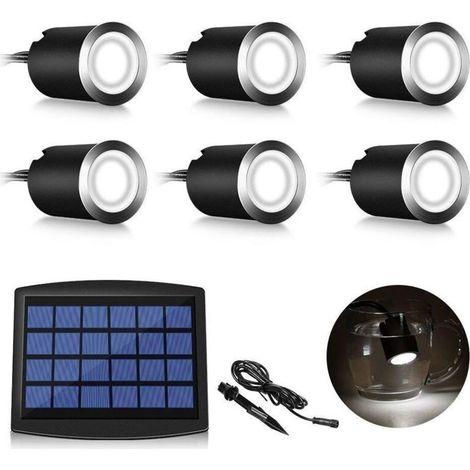 Set mit 6 Einbau-LED-Solarstrahlern, Schutzart IP67 – Wasserdicht für den Außenbereich – 4000 K neutralweiß – Bis zu 16 Stunden Akkulaufzeit – Ø 32 mm (1/5)