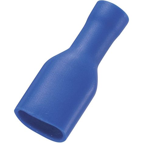 TRU COMPONENTS 737840-6.35 Presa piatta Larghezza spina: 6.35 mm Spessore spina: 0.8 mm 180 ° Completamente isolato Blu