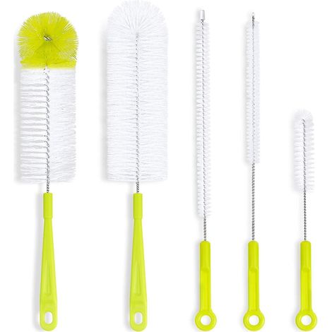 Ensemble de goupillons pour bouteilles - Brosse à bouteilles à long manche pour le nettoyage des bouteilles de bière à col étroit (1/5)