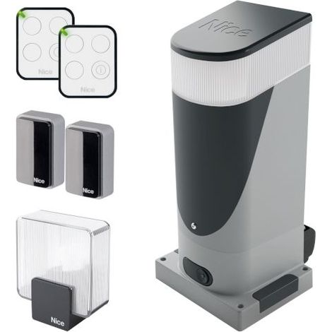 Nice – Kit d'automatisation pour portails coulissants jusqu'à 400 kg – SLH400BDKCE – Moteur 24V avec unité de commande intégrée – Éclairage LED intégré (1/10)