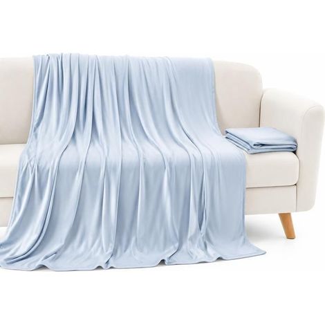 Couverture Rafraîchissante GAUTHIER FRANCE 100x150 cm Plaid Été Arc-Chill Double Face Léger Respirant Bleu Clair (1/5)