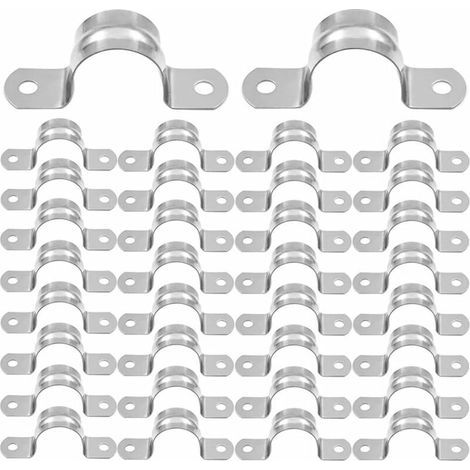 32 Pièces Colliers de U Tuyau 20mm Serre Joint Tuyau 304 Acier Inoxydable Collier de Serrage Pince pour Tuyaux U Collier de Fixation Pince a Collier pour à Maison Cuisine Tuyau 20mm (1/5)
