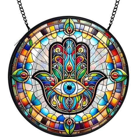 30 cmAttrape-soleil vitrail fleurs oiseaux abeille, décoration suspendue maison, cadeau Noël femme (1/5)