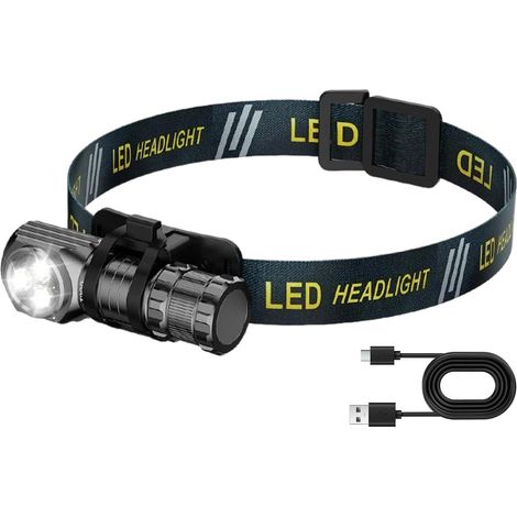 Frontale Rechargeable,Torche LED Rechargeable À 3 Modes - Lampe de Tête à Intensité Réglable pour Adultes,Randonnee Cyclisme Marche Course Peche