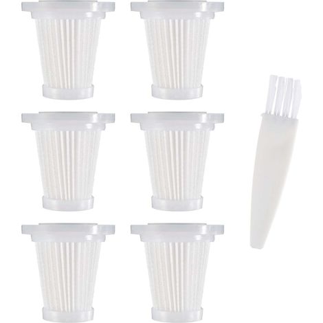 Lot de 6 filtres HEPA lavables, filtres de remplacement pour mini aspirateur à main sans fil, pour aspirateur à main à main de voiture