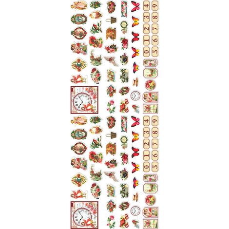 Lot de 100 stickers vintage résistants à la décoloration, style victorien, pour scrapbooking, carnet, souvenirs, thème thé noir (1/5)