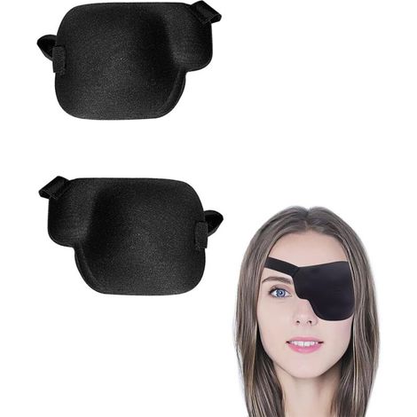 Set aus zwei verstellbaren 3D-Augenklappen bei Strabismus und Amblyopie, für linkes und rechtes Auge anpassbar, Zubehör für die Sehtherapie (1/5)