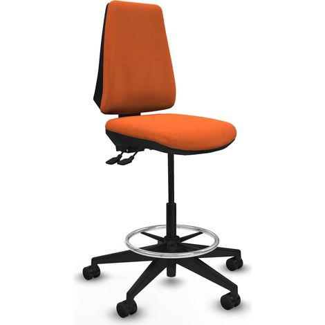 Taburete Elche AS bali naranja base piramidal ruedas 65mm nailon