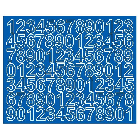 Numeri adesivi autoadesivi da 2,5 cm, blu lucido
